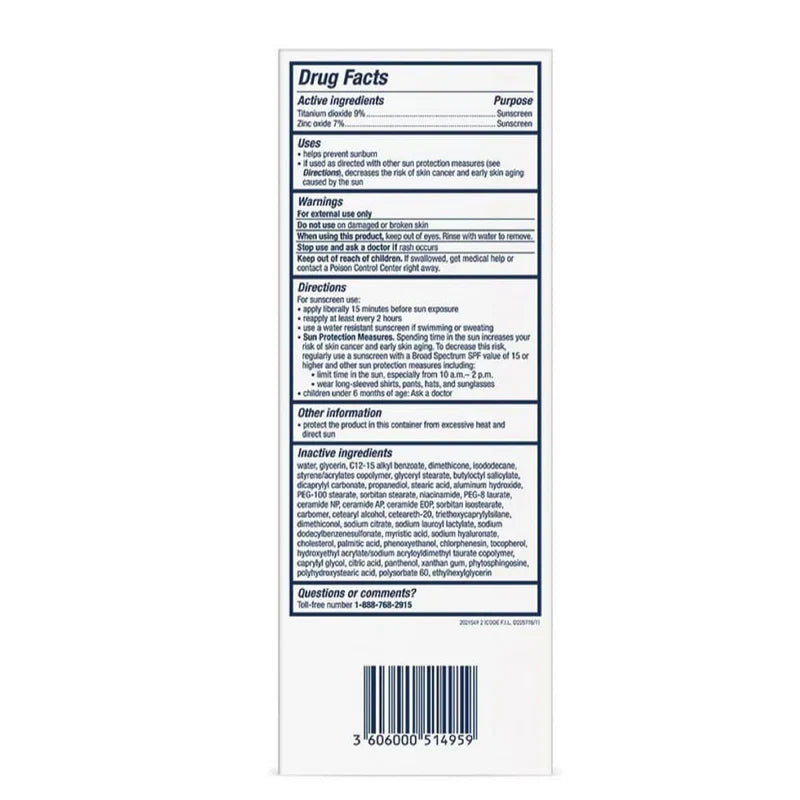 CeraVe Hydrating Mineral Sunscreen SPF 50 Face Lotion